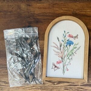 Floral Arch Wall Art with Butterflies